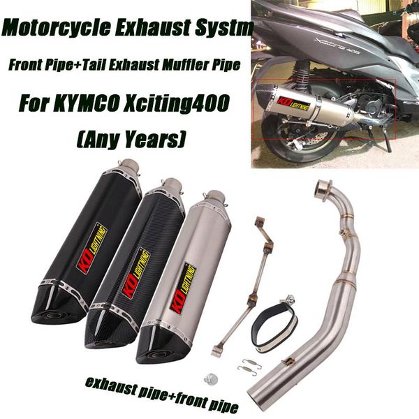 

motorcycle exhaust system replace front link pipe connect tail 51mm muffler tubes db killer set for kymco xciting400
