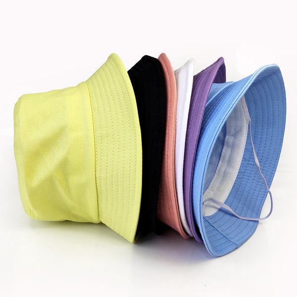 

fashion designers childrens bucket outdoor caps korean style macaron color cute boys and girls baby student sun-proof basin hat customizable, Blue;gray