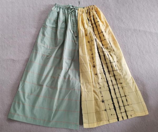 

women's pants & capris spring design charm check color matching elastic waist wide leg cropped skirt, Black;white