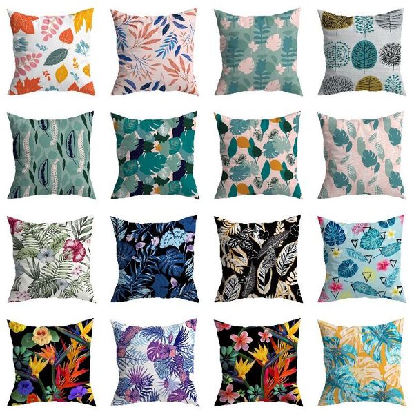 

pillow case double-sided plant printing cushion cover tropical leaf pillowcase decorative sofa cushions pillowcover 45x45cm