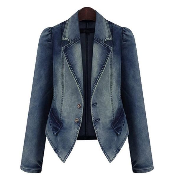 

women's jackets plus size 4xl 5xl blue bomber short denim streetwear stretch jeans casual jacket long sleeve female, Black;brown
