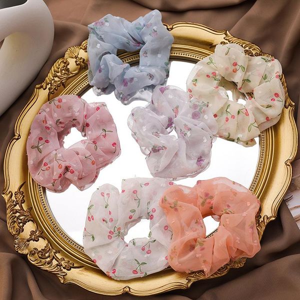 

hair accessories 2021 simple ins large intestine ring chiffon spun yarn sweet rope rubber band for girl fashion