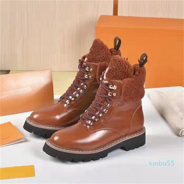 

designer boots women winter letter chain shoes leather high heel boot luxury warm martin boots, Black