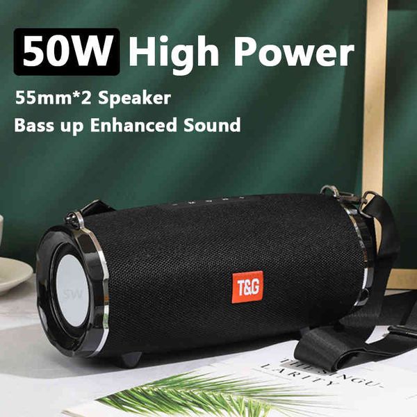 Alto-falante Boom Boom Center Music Center 50w Big Waterproof Portable Coluna Subwoofer TG187 Power Bluetooth Telefone Computador Computador FM