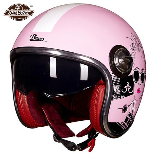 

motorcycle helmets beon helmet vintage motocross motorbike casco moto 3/4 open face capacete scooter 16 coclour