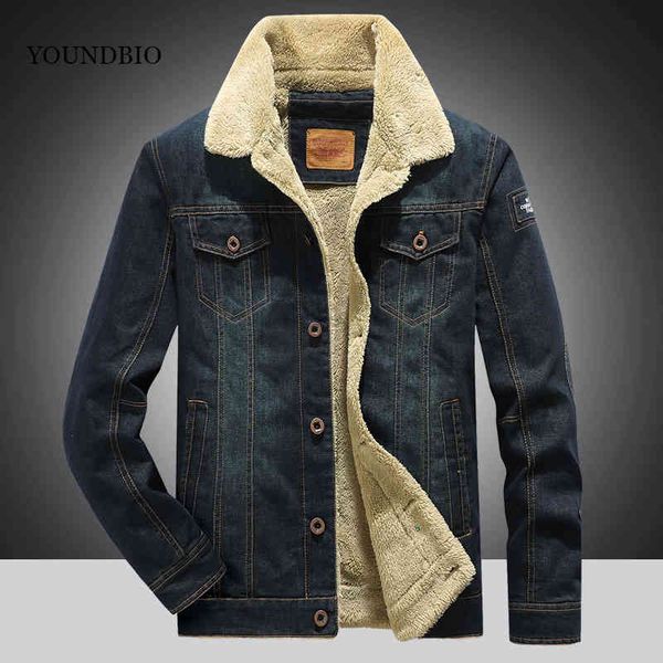 

2021 new masculine keep warm and ve thickening jean et casual fashion assault locomotive men coat, Black