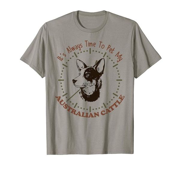 

men's t-shirts it's always time to pet my australian cattle - dogs lover t-shirt, White;black