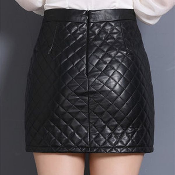 

2021 female thin sheep leather genuine p12 skirt vd63, Black