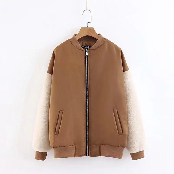 

women's suits & blazers fashion women z0919t2 europe and the united states fall 2021 star in same splicing maomao sleeves quilted jacke, White;black