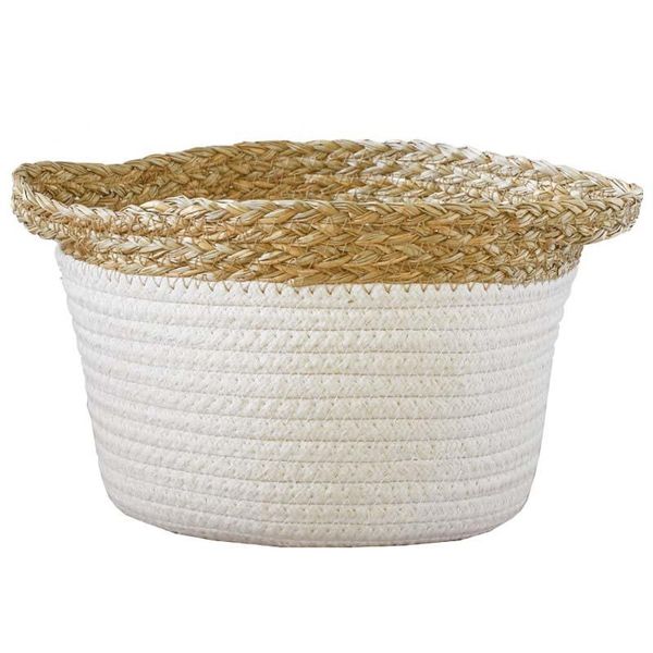 

storage baskets cotton rope straw woven basket bedside tabledebris desksundries box