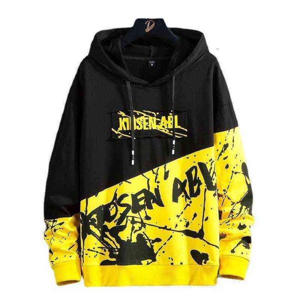 

men's hoodie trend loose student 2021 spring and autumn couple hooded coat, Black