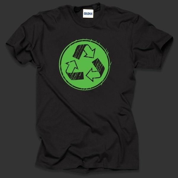 

2021 recycle logo t shirt, White;black