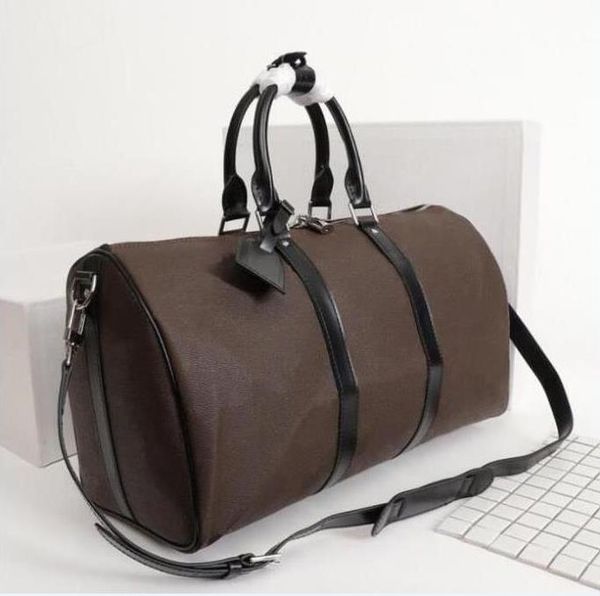 

designers luxury premium leather men womens travel bag duffle bag leather luggage handbags large capacity sport bags 55cm