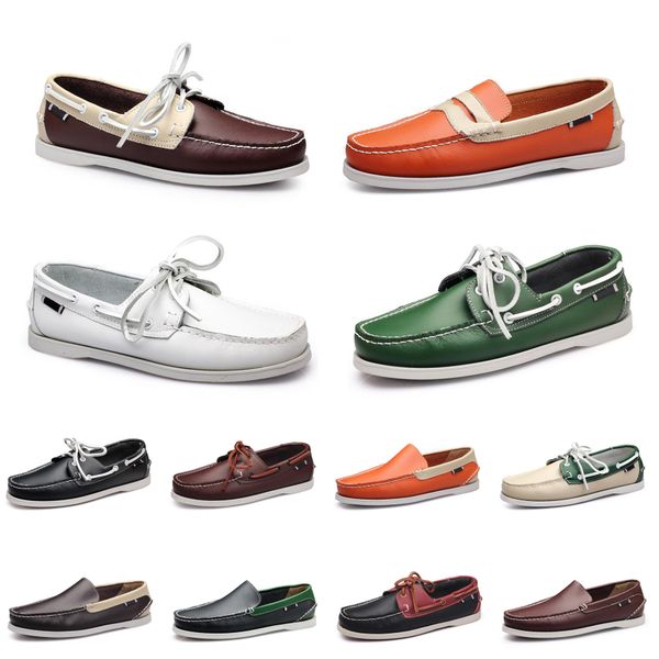 

summermen shoes leather loafers casual fashion sneakers bottom low cut classic triple black orange gr