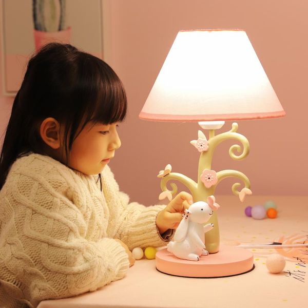 

modern contracted and romantic european type pink desk lamp creative bedroom pink rose flower girl children room bedside lamp