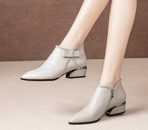 

boots 2021 women platform lace up buckle shoes thick heel short boot ladies casual footwear botas mujer high, Black