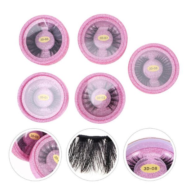 

false eyelashes 5 pairs natural fake lashes dense 3d imitation mink hair