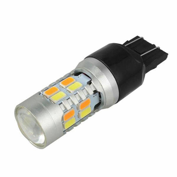 

light led bulbs parking parts replacement switchback turn signal white&amber 2pcs/kit 7443 7440 7444