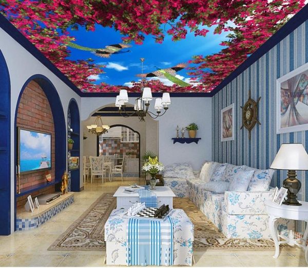 

wallpapers po wallpaper living room bedroom ktv ceiling murals plum 3d sky mural