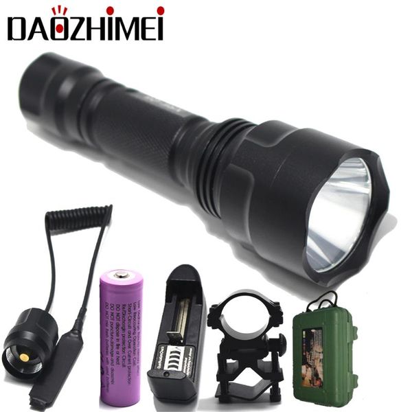 

2000 lumens xm-l t6 white/green/red led tactical 18650 battery aluminum torch lamp for hunting
