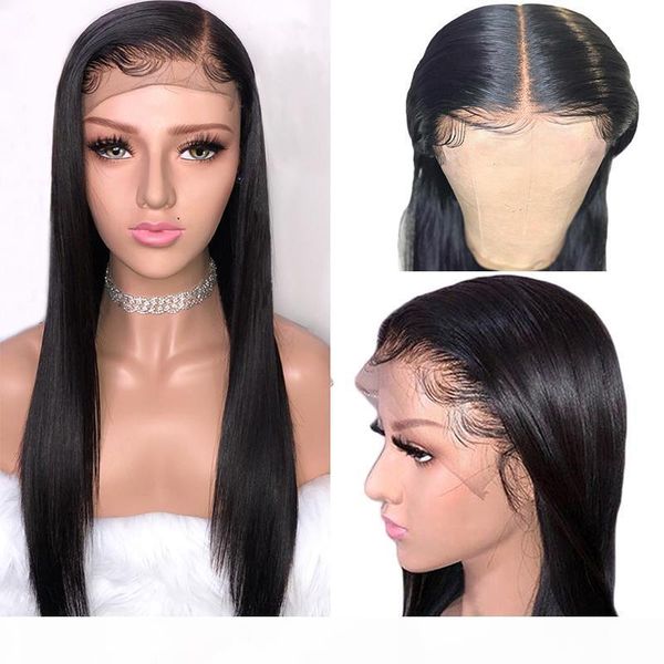 

13x4 lace front wigs preplucked brazilian hair remy straight real human hair lace wigs with baby hair glueless for black women