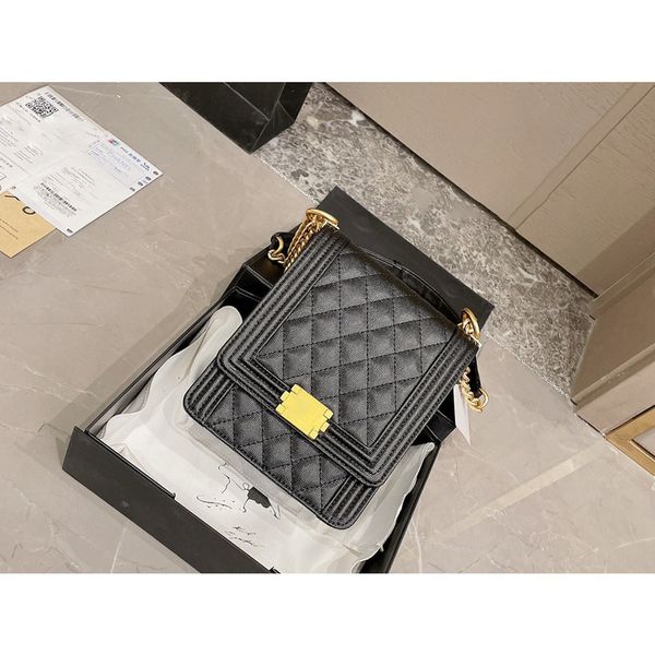 

pieces of designer fashion bag coin purse old flower embossed classical chain shoulder bag lady purse belt bag 20.16 cm0, Black