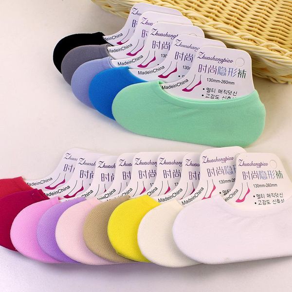 

socks & hosiery 20 pairs/summer candy color magic wholesale ladies invisible velvet breathable boat silicone stockings, Black;white