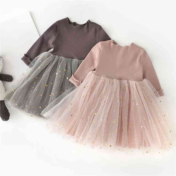 

girls' children's princess dress pentagram long sleeved baby girl clothes spring autumn kids es for girls 210528, Red;yellow