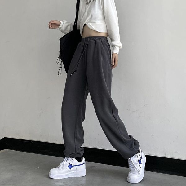

women's pants & capris elastic waist sweatpants autumn winter 2021 high slim design harlan leisure women, Black;white