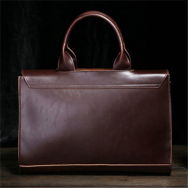 

men's leather briefcase, laphandbag, leisure strap bag, office handbag, 2019