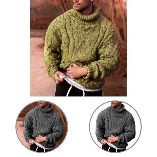 

men's sweaters chic knitted sweater stretchy lightweight men casual turtleneck jumper, White;black