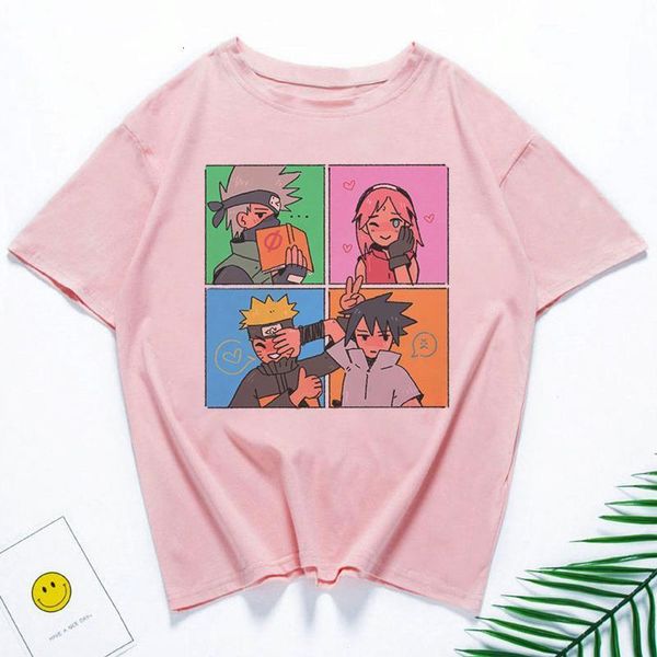 

streetwear naruto women's t-shirt ulzzang harajuku vintage 2021 summer print t shirt summer new oversize loose casual tshirt, White