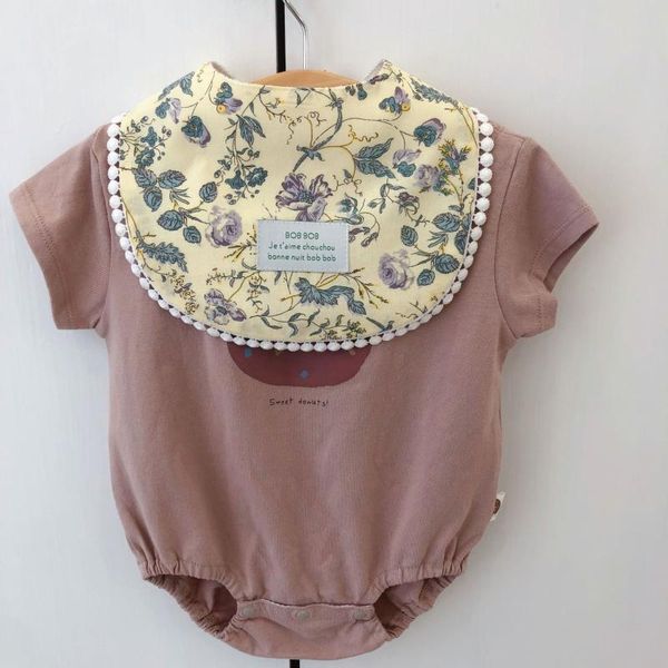 

bibs & burp cloths baby bib floral print waterproof saliva dripping stuff soft edible towel drooling scarf 0-2years