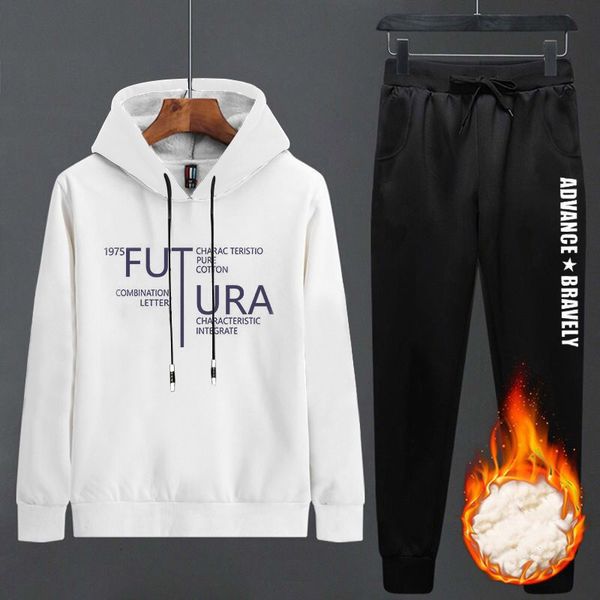 

men's tracksuits winter training sets male impression casual tracksuits two hoodie pieces ensemble sweatpants husband outfits z94a, Gray