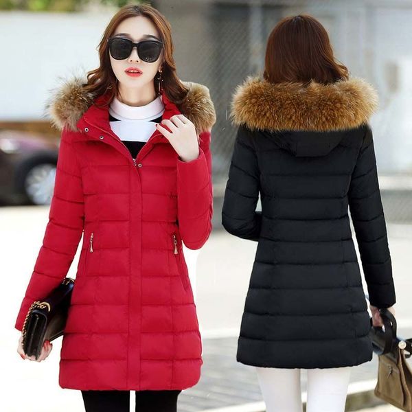 

Plus Size 4xl Women's Winter White Duck Down Hot Female Thick Jacket with Hood Y64 Vknj, Black