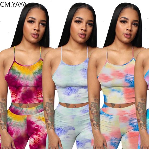 

2021 women two pieces sets summer tracksuits strap tie dye print jogger shorts suit club leggings fitness outfit gl122, Gray