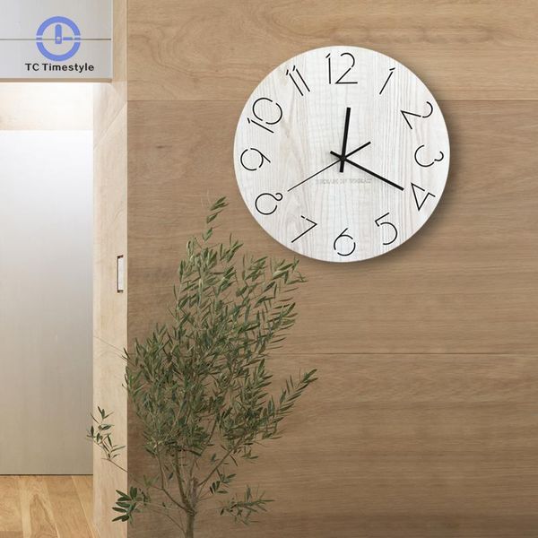 

wall clocks clock wooden hollow white art mute personality simple modern fashion decoration nordic living room bedroom