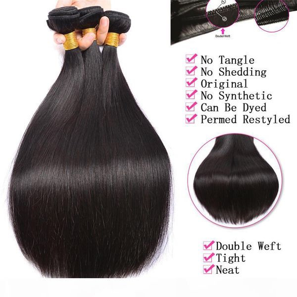 

laurinda 13*4 lace frontal closure 3pcs lot straight brazilian human hair weaves 9a mink brazilian virgin hair product lace frontal closure, Black;brown