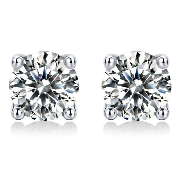 

0.5ct s925 silver d color moissanite diamond earrings for wedding 925 sterling silver women jewelry luxury charm, Golden