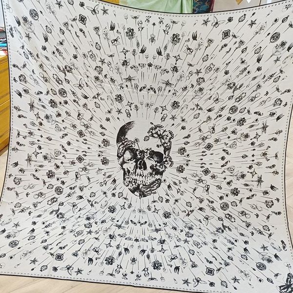 

scarves skull print women winter cashmere scarf shawl 2021 ladies large square pashmina blanket cape wraps foulard, Blue;gray