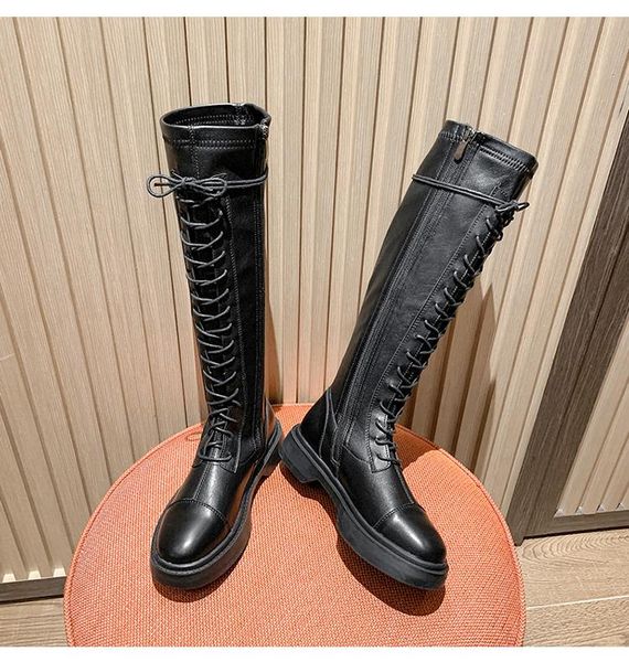 

boots boots, children but knees, 2021 slim knight winter riding high middle, Black