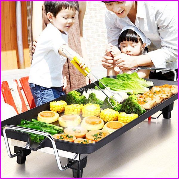 

camp kitchen household electric oven grill baking pan korean teppanyaki smoke non-stick barbecue grill1