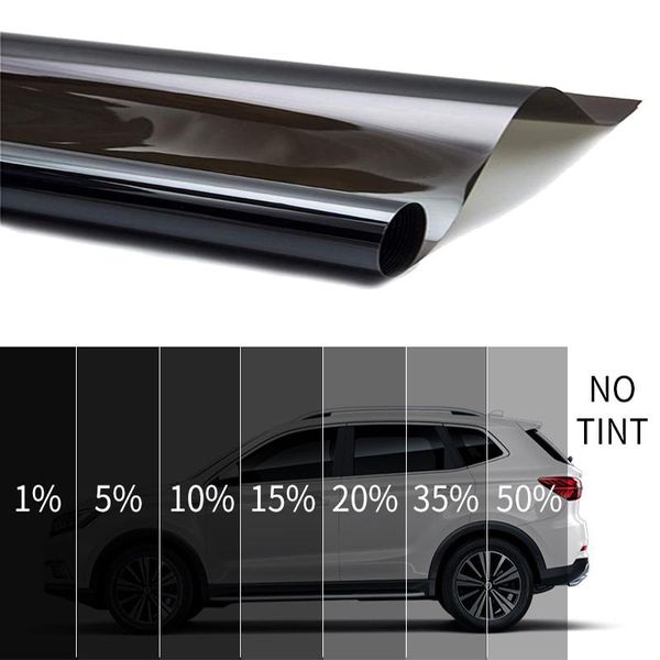 

window stickers 1 roll 50cm x 300cm 1/5/15/25/35 percent vlt tint film glass sticker sun shade for car uv protector foils