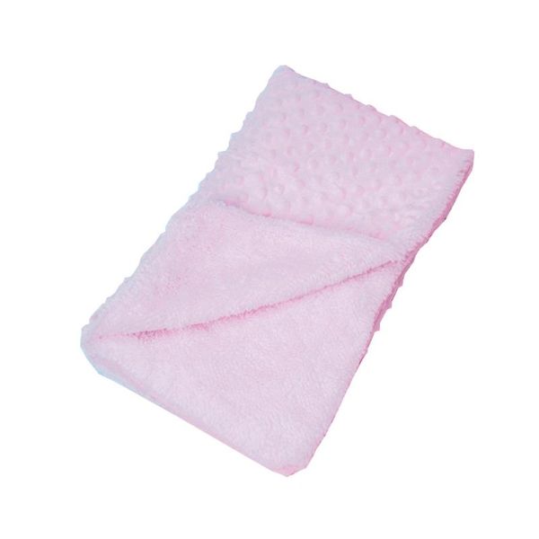

blankets & swaddling 50le baby receiving blanket with double layer dotted backing soft stroller swaddle wrap bath towel bedding for kids bor