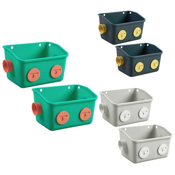 

2 pack hanging storage basket, kitchen and bathroom perforated