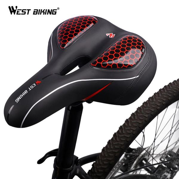 

bike saddles west biking mtb saddle seat with cycling taillight thicken wide comfortable bicycle gel hollow