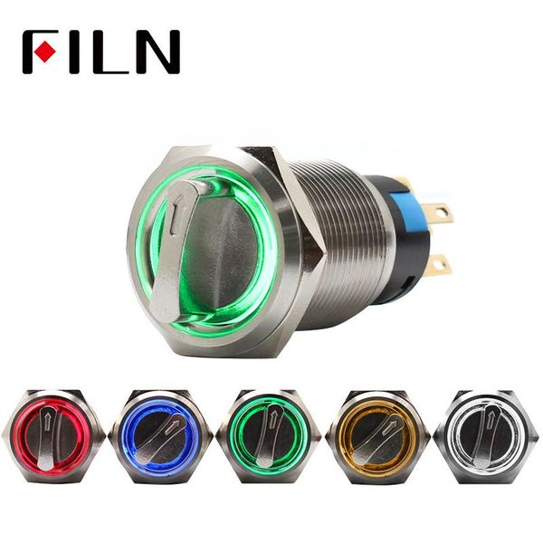 

smart home control 19mm 2 position 3 selector rotary switch push button dpdt latching on off 12v led illuminated