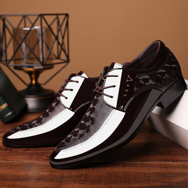 

office men dress shoes men formal shoes leather luxury fashion groom wedding oxford dress 38-48 pointed toe, Black