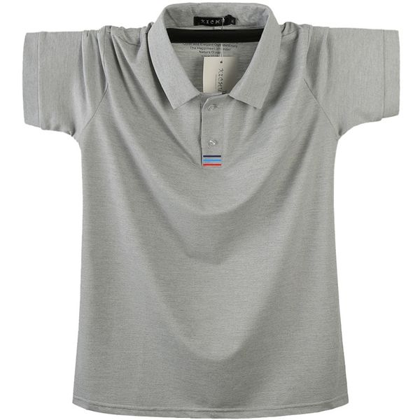 

fat short sleeve polo shirt plus large summer loose cotton trend men's t-shirt lapel fat man 6xl, White;black