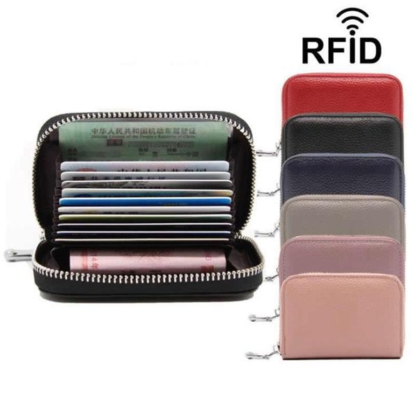 

vintage genuine leather cowhide rfid card holder women men wallet for credit card business card holders organizer p qylmnj